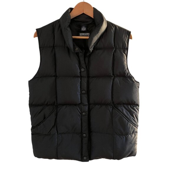 Lands End goose down black puffer vest womens size S - Picture 1 of 7